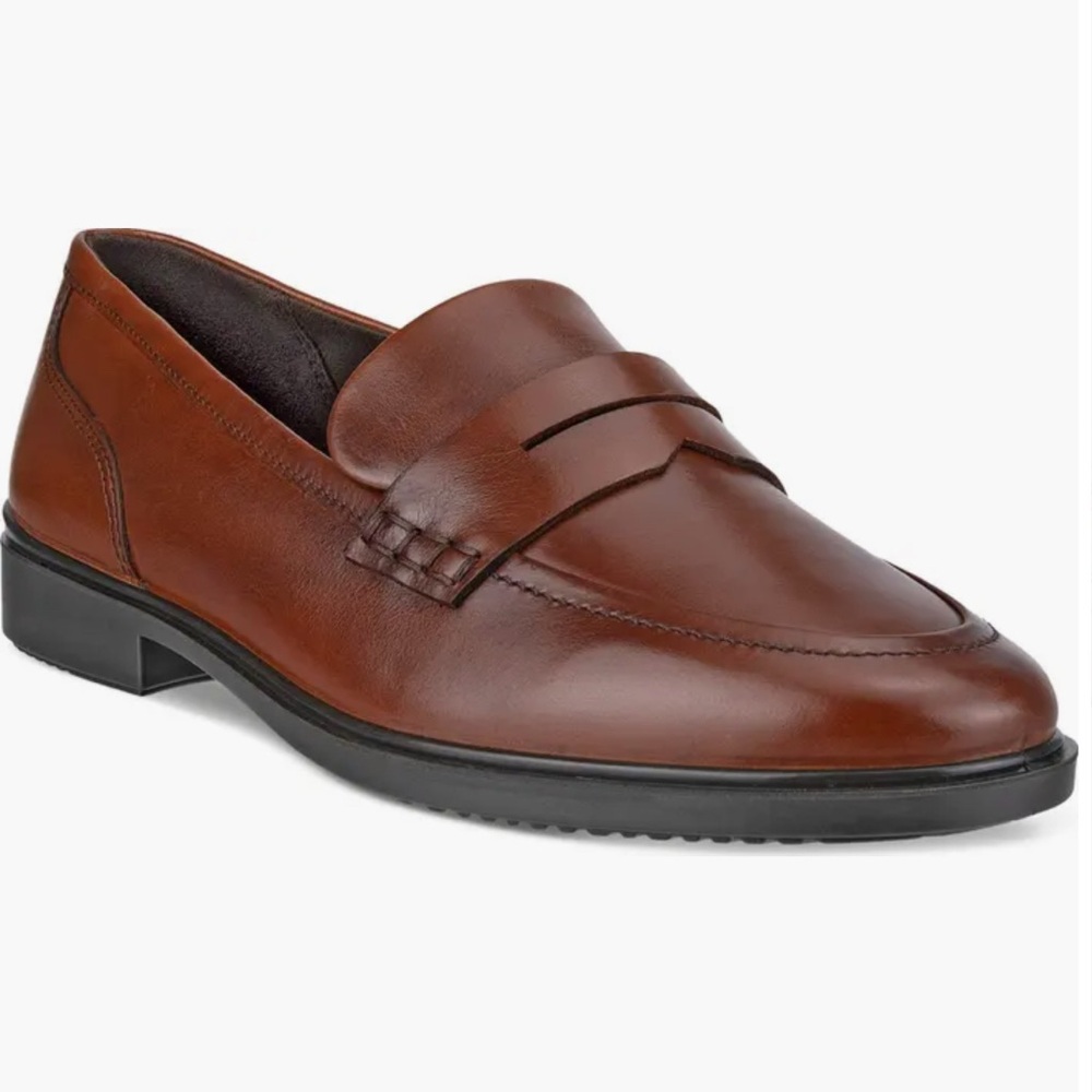 Brown Leather Loafers with rubber sole